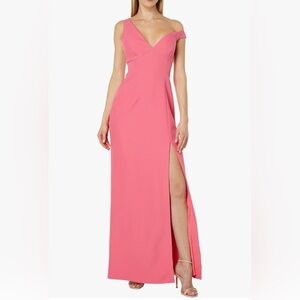 BCBGMAXAZRIA Asymmetric One Shoulder Evening Dress Coral  NWT